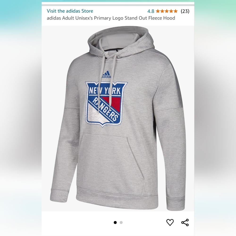 Adidas New York Rangers Hooded Sweatshirt
